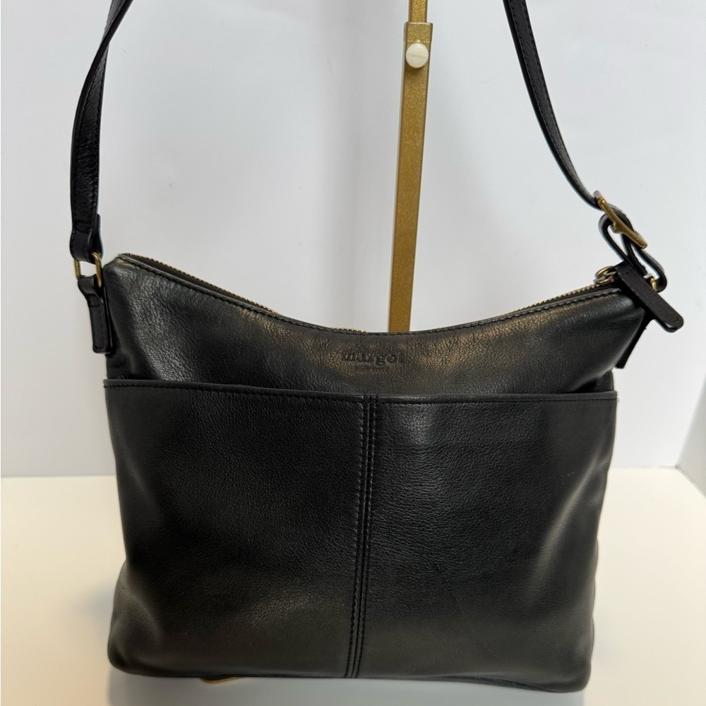 MARGOT black leather purse